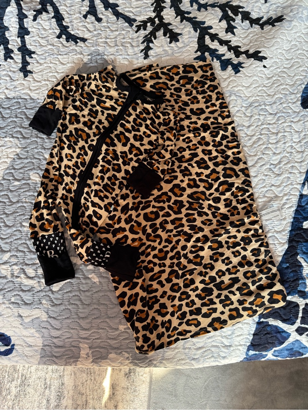 Posh Peanut Leopard Print Pajama Set Sleeper with Matching Swaddle